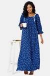 Naiduhall Cotton Full Length Nightdress - Navy Blue — thumbnail 6